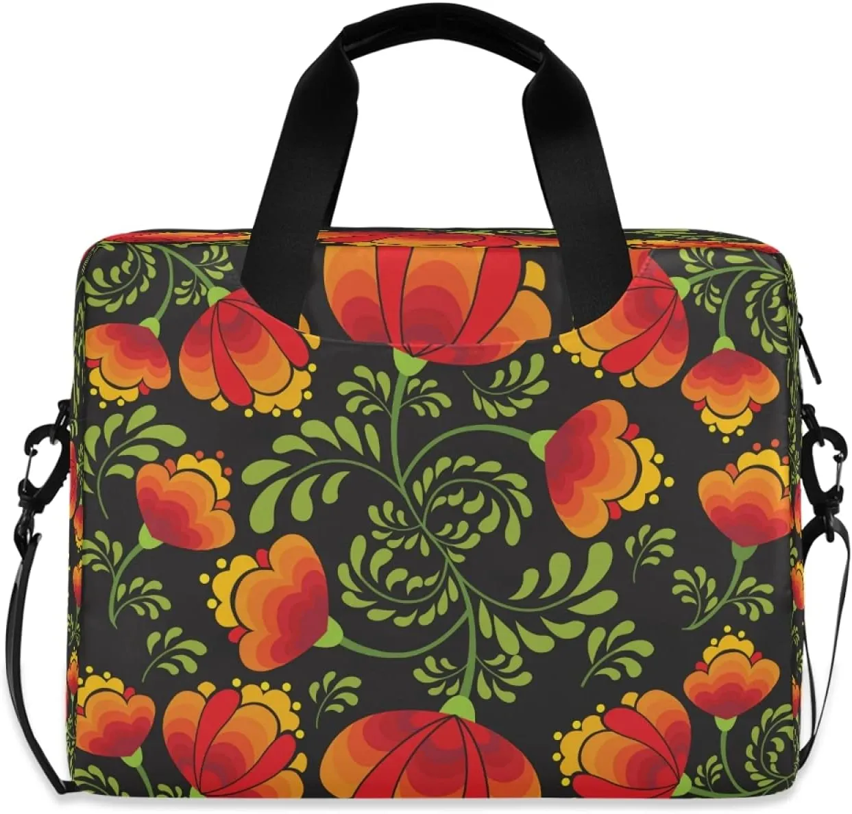 susiyo Flourish Flowers Laptop Bag 15.7 inch Briefcases for Adults Shoulder Carrying Case for Office Travel