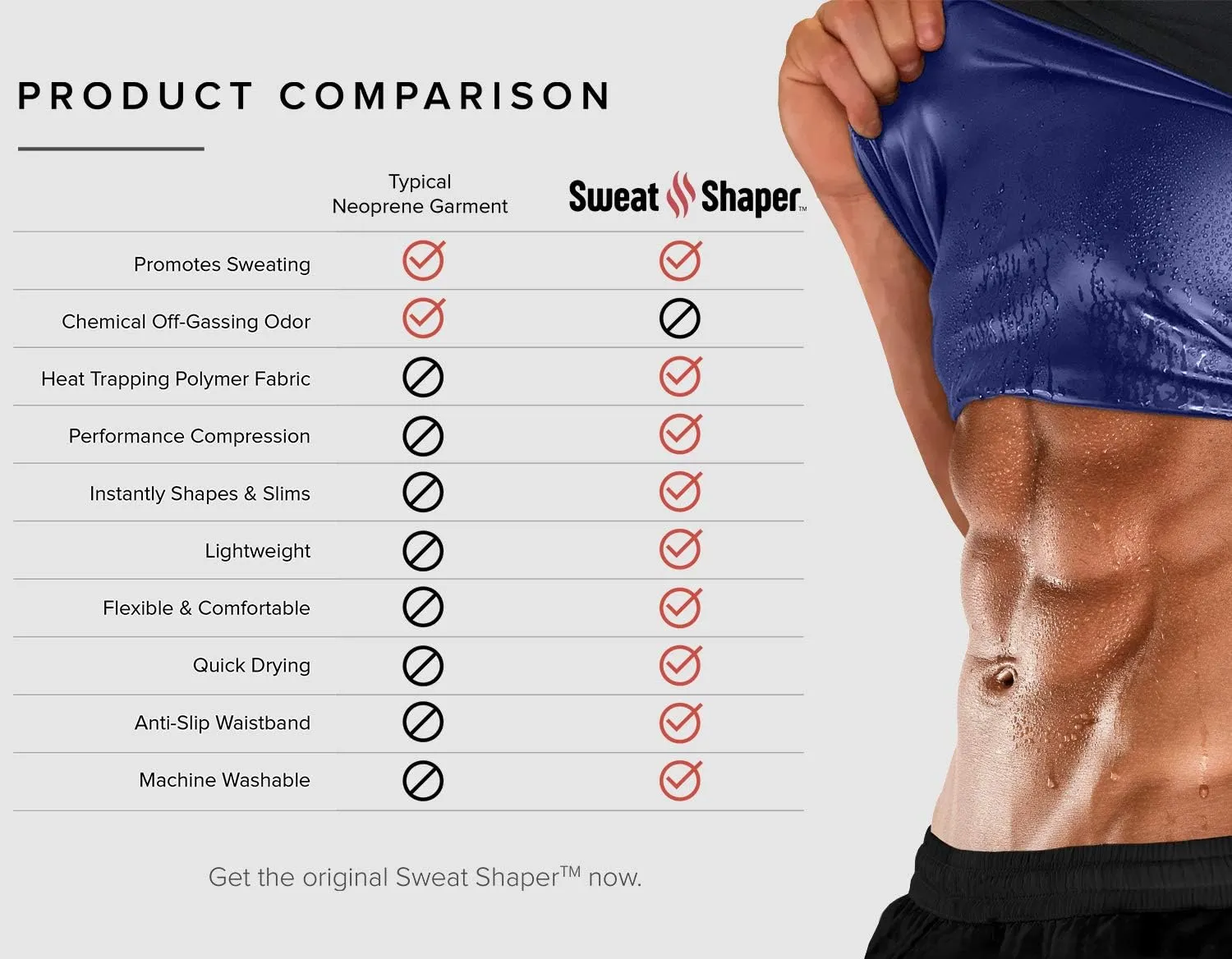 Sweat Shaper Men’s Premium Slimming Shapewear Workout Sauna Tank Top Vest