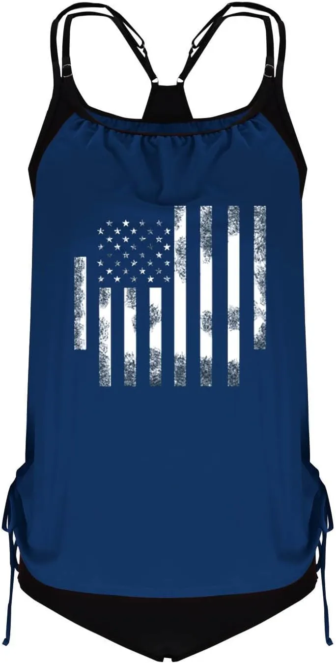 Swim Suits for Women 2025 Plus Size Blouson Tankini Tops with Shorts Swimwear Tummy Control Bathing Suits Beach Wear