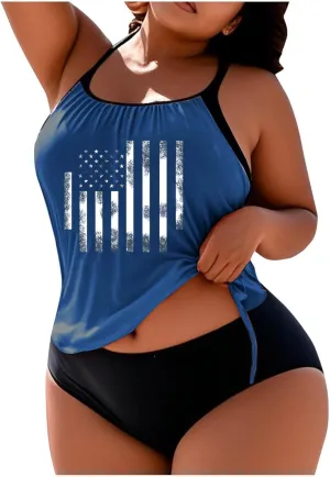 Swim Suits for Women 2025 Plus Size Blouson Tankini Tops with Shorts Swimwear Tummy Control Bathing Suits Beach Wear