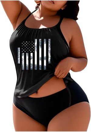 Swim Suits for Women 2025 Plus Size Blouson Tankini Tops with Shorts Swimwear Tummy Control Bathing Suits Beach Wear