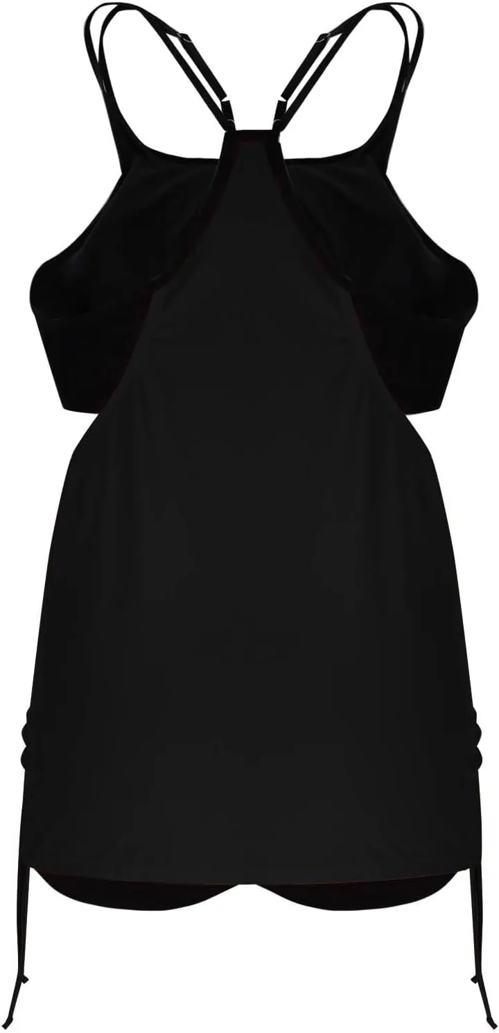 Swim Suits for Women 2025 Plus Size Blouson Tankini Tops with Shorts Swimwear Tummy Control Bathing Suits Beach Wear