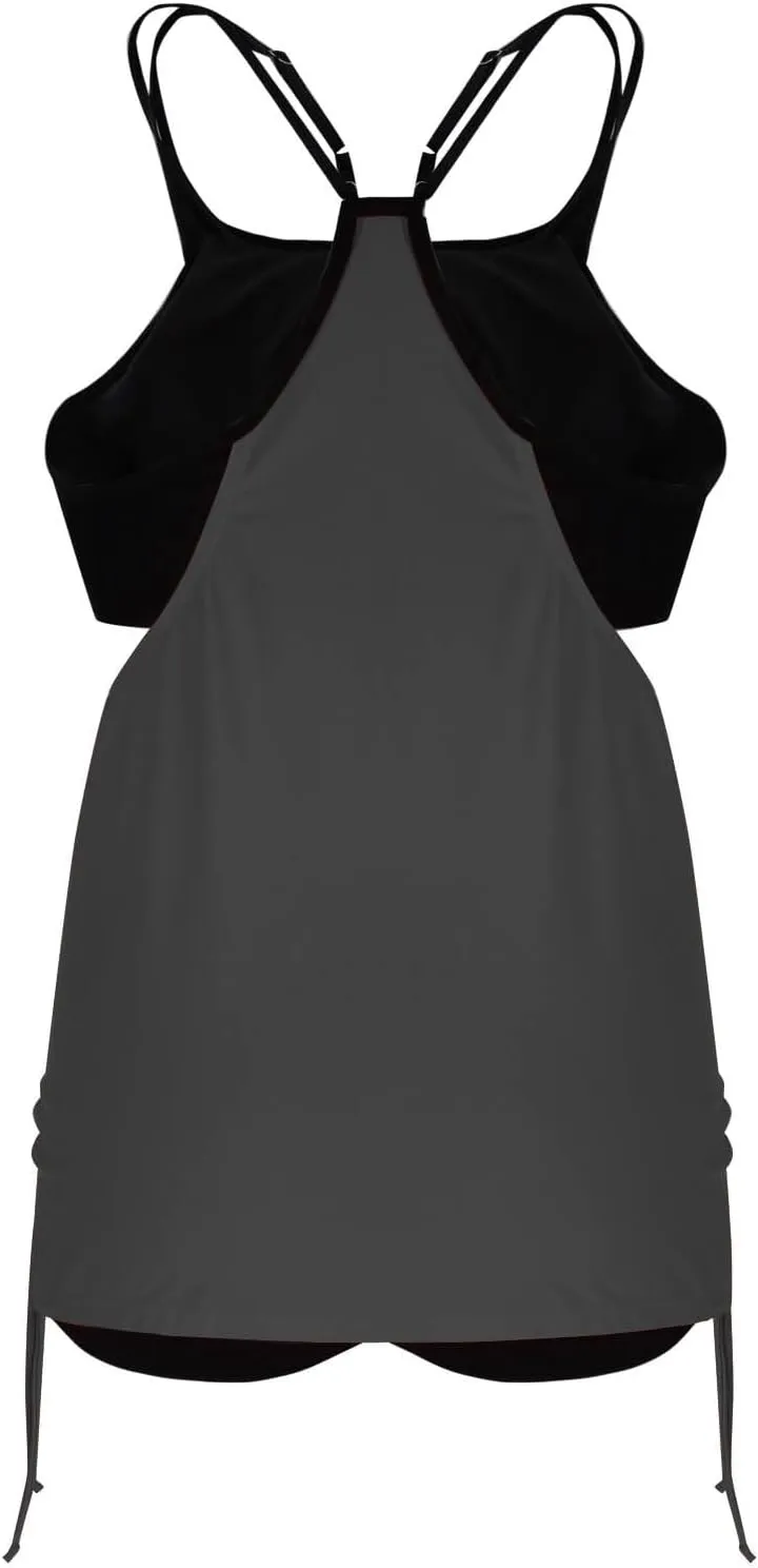 Swim Suits for Women 2025 Plus Size Blouson Tankini Tops with Shorts Swimwear Tummy Control Bathing Suits Beach Wear