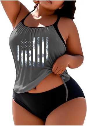 Swim Suits for Women 2025 Plus Size Blouson Tankini Tops with Shorts Swimwear Tummy Control Bathing Suits Beach Wear