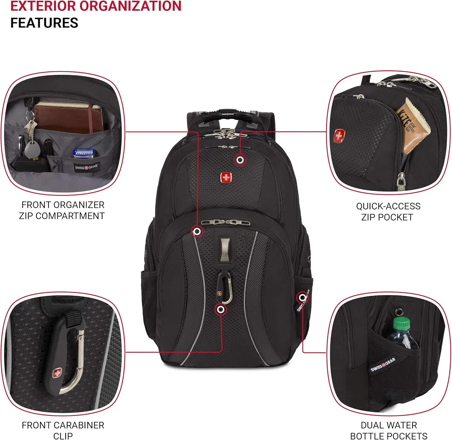 Swiss Gear SA1923 Black TSA Friendly ScanSmart Laptop Backpack - Fits Most 15 Inch Laptops and Tablets