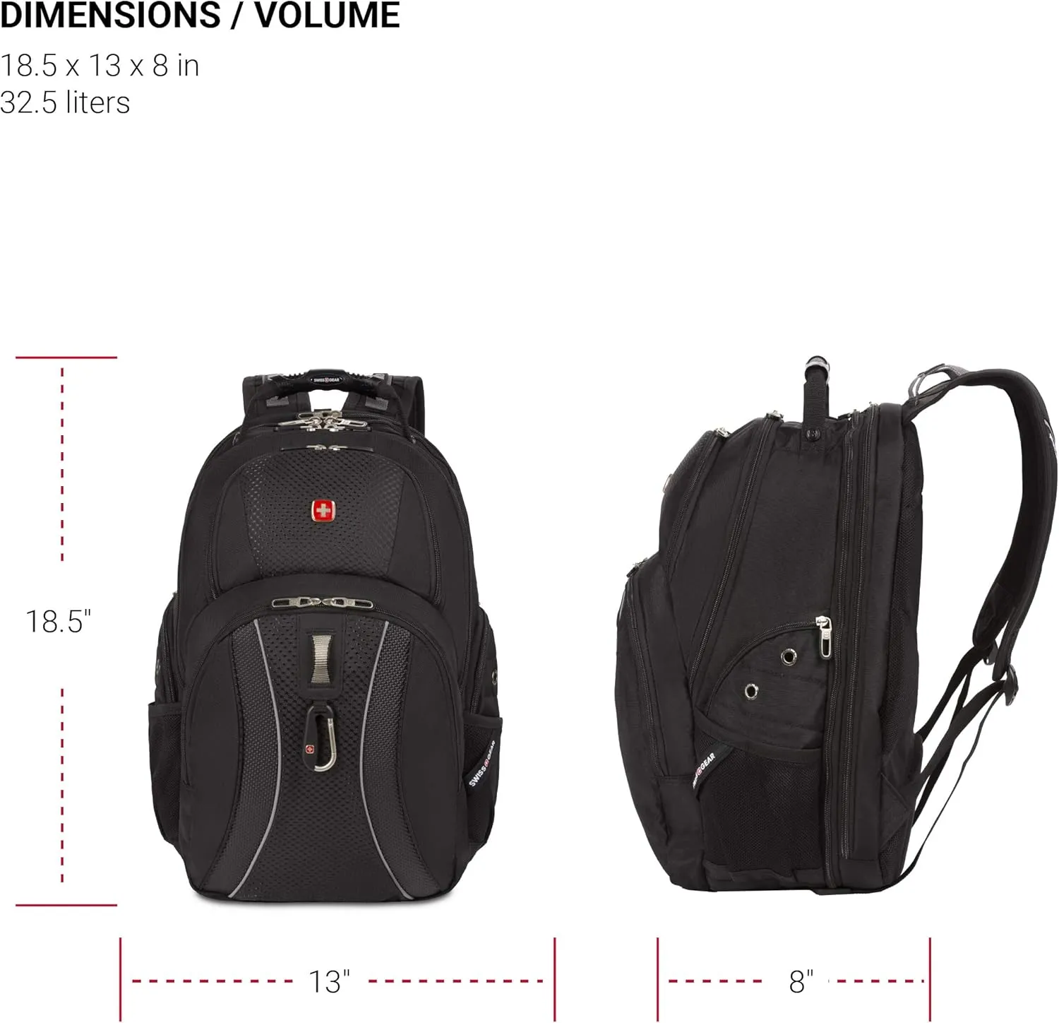 Swiss Gear SA1923 Black TSA Friendly ScanSmart Laptop Backpack - Fits Most 15 Inch Laptops and Tablets