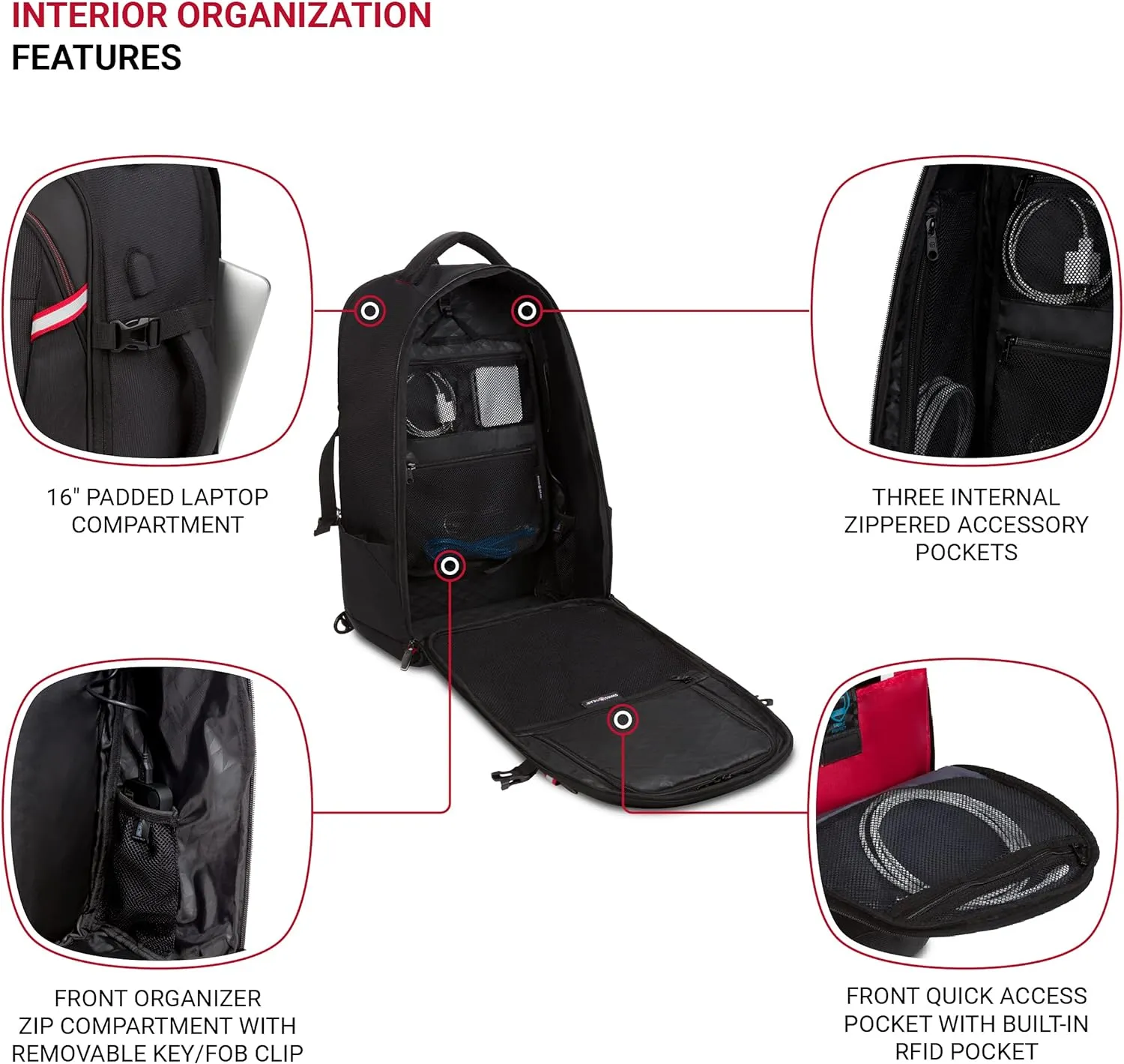 SwissGear Hybrid Travel Laptop Backpack