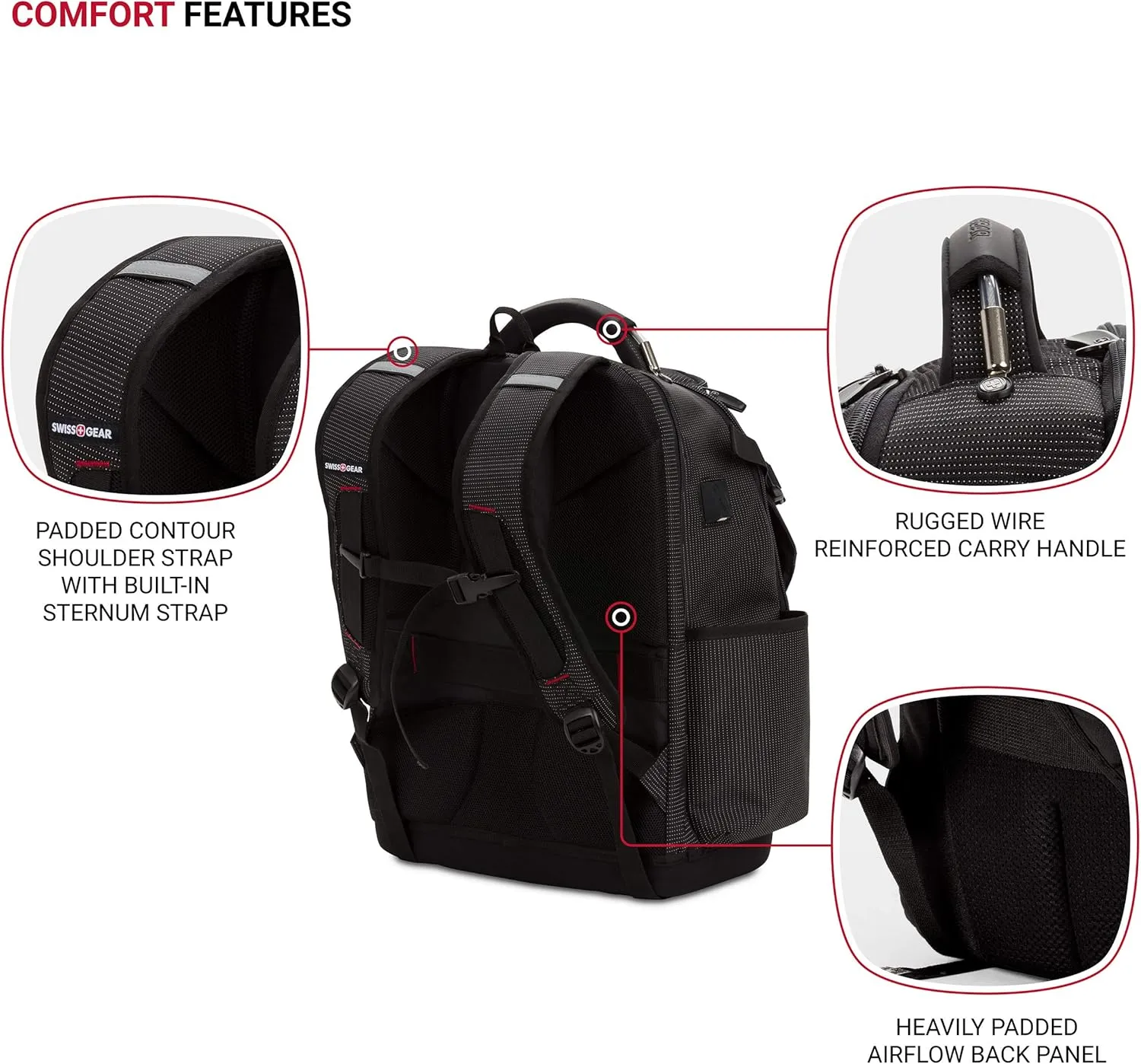 SwissGear Tool Bag Backpack, Fits Up to 17-Inch Laptop, Work Pack PRO, Black