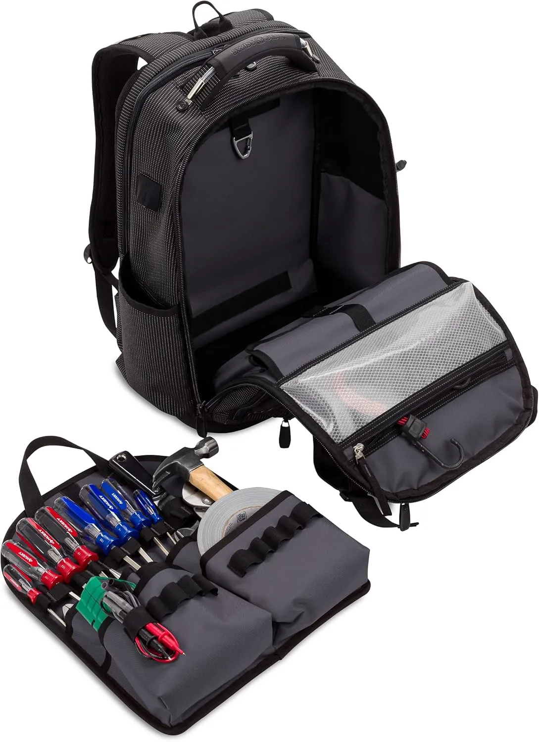 SwissGear Tool Bag Backpack, Fits Up to 17-Inch Laptop, Work Pack PRO, Black