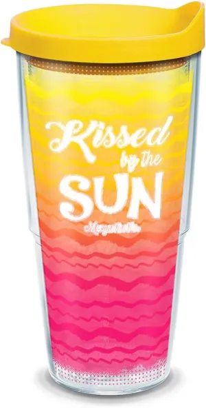 Tervis 1319373 Margaritaville - Kissed By Sun Insulated Tumbler with Wrap and Lid 24 oz - Tritan Clear