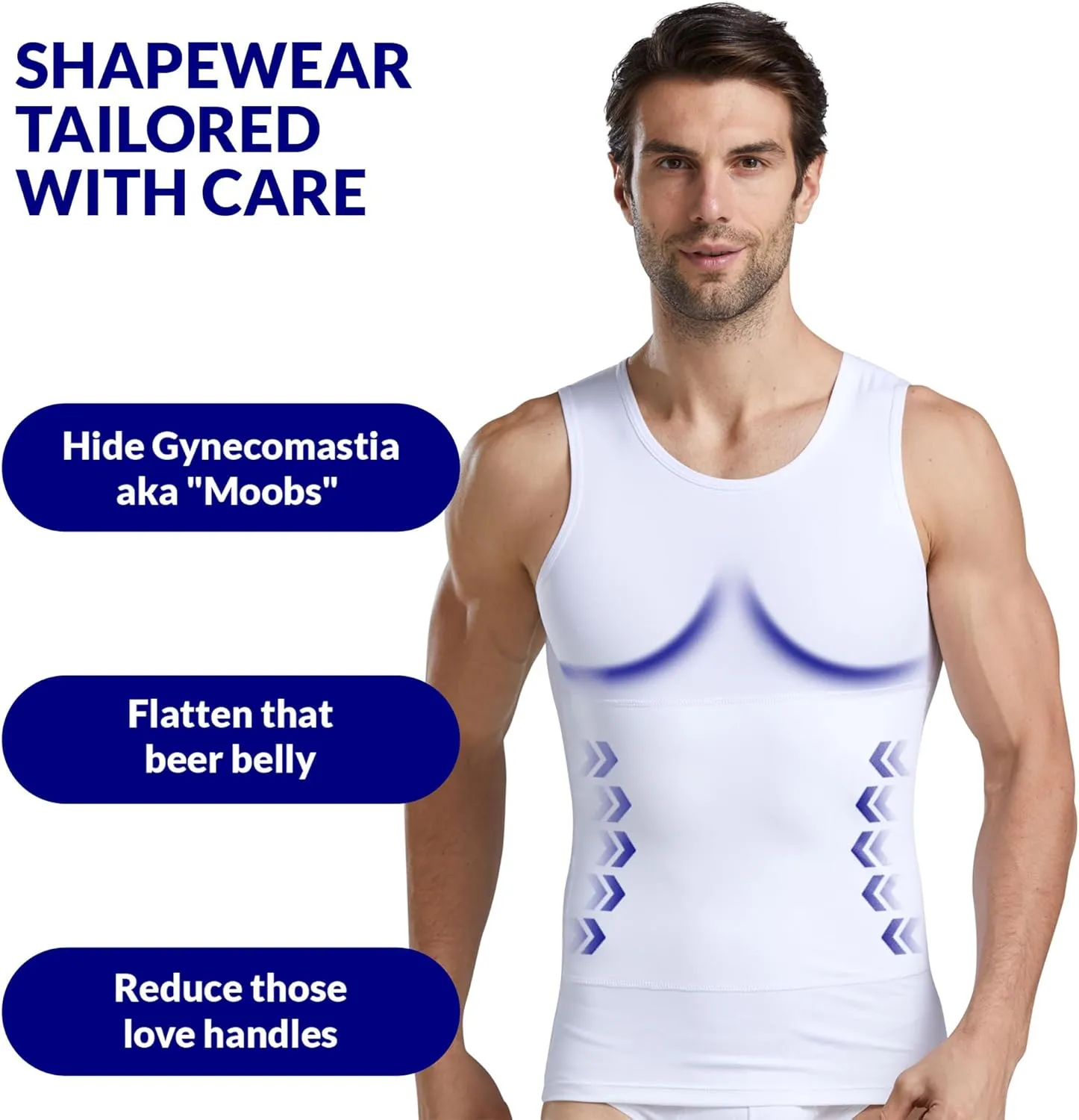 The Natural Posture Men's Ultra Slimming Shirt - Sleeveless Chest and Tummy Control Undershirt