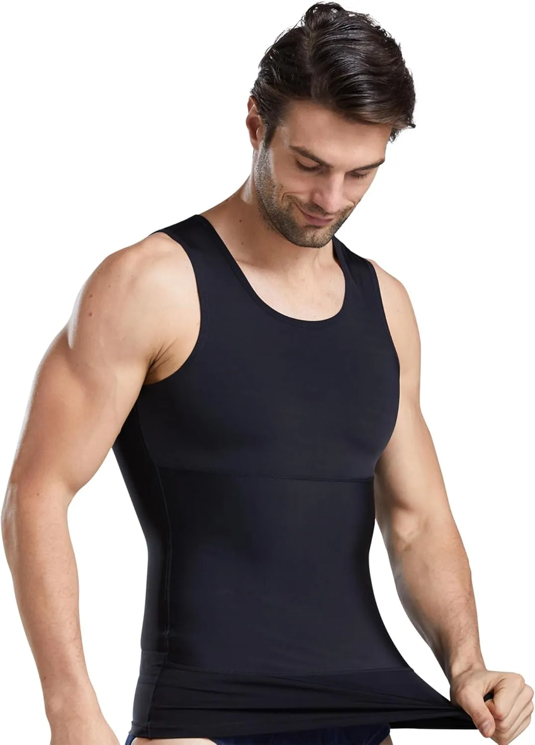 The Natural Posture Men's Ultra Slimming Shirt - Sleeveless Chest and Tummy Control Undershirt
