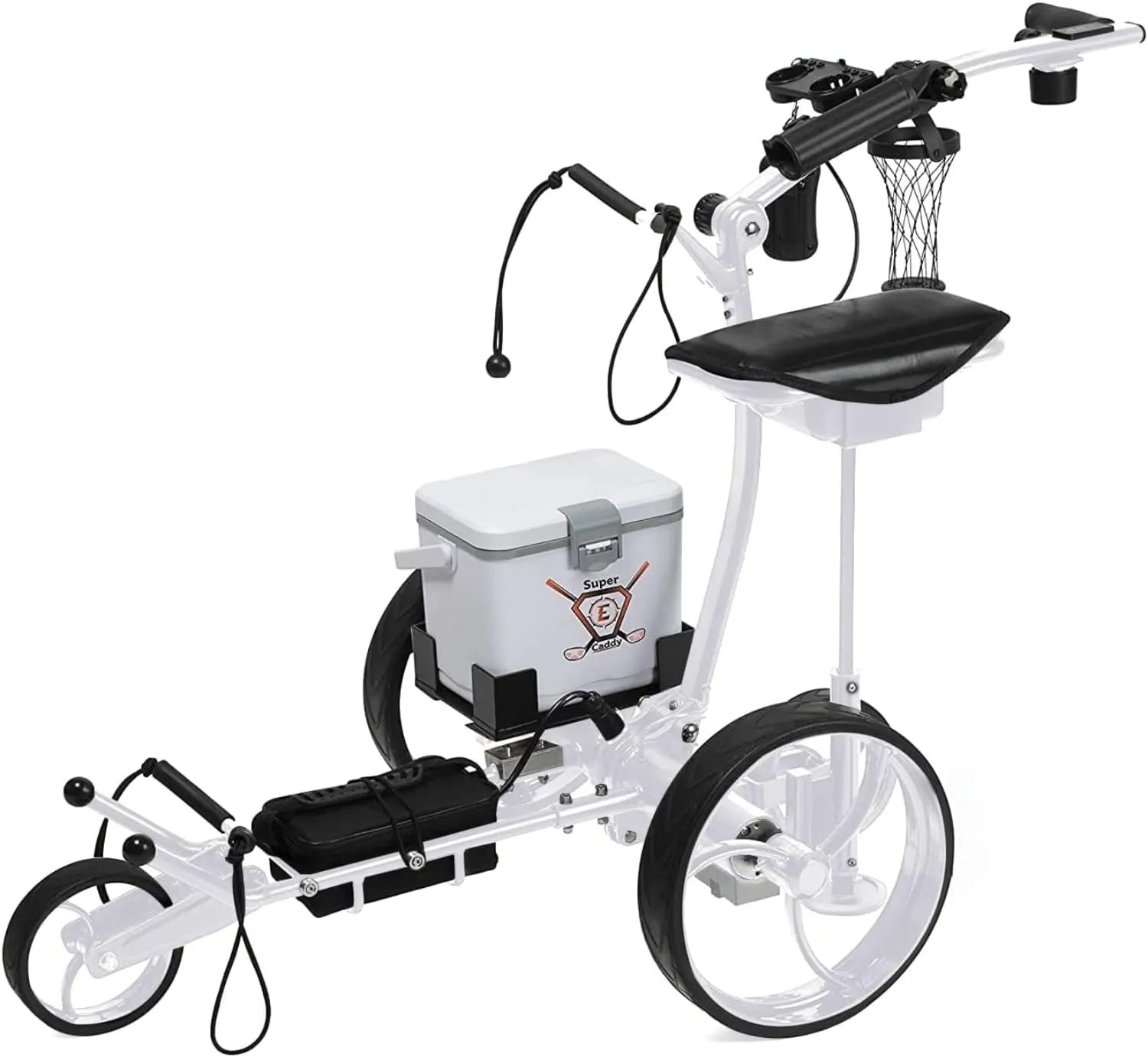 The Pro Wireless Remote Control Electric Golf Cart, Built-in 6 Pack Cooler, Seat, USB Port and Holders, 12V Lithium Battery Lasts 27 Holes