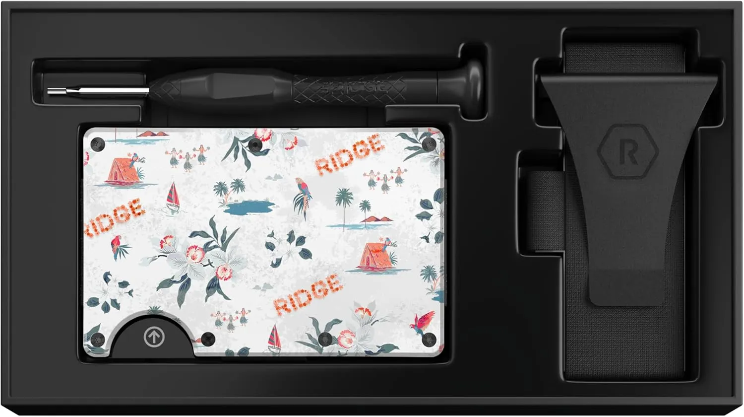 The Ridge Wallets for Men - Slim Minimalist Wallet For Men, Front Pocket, RFID - Card Holder Wallet - Aloha