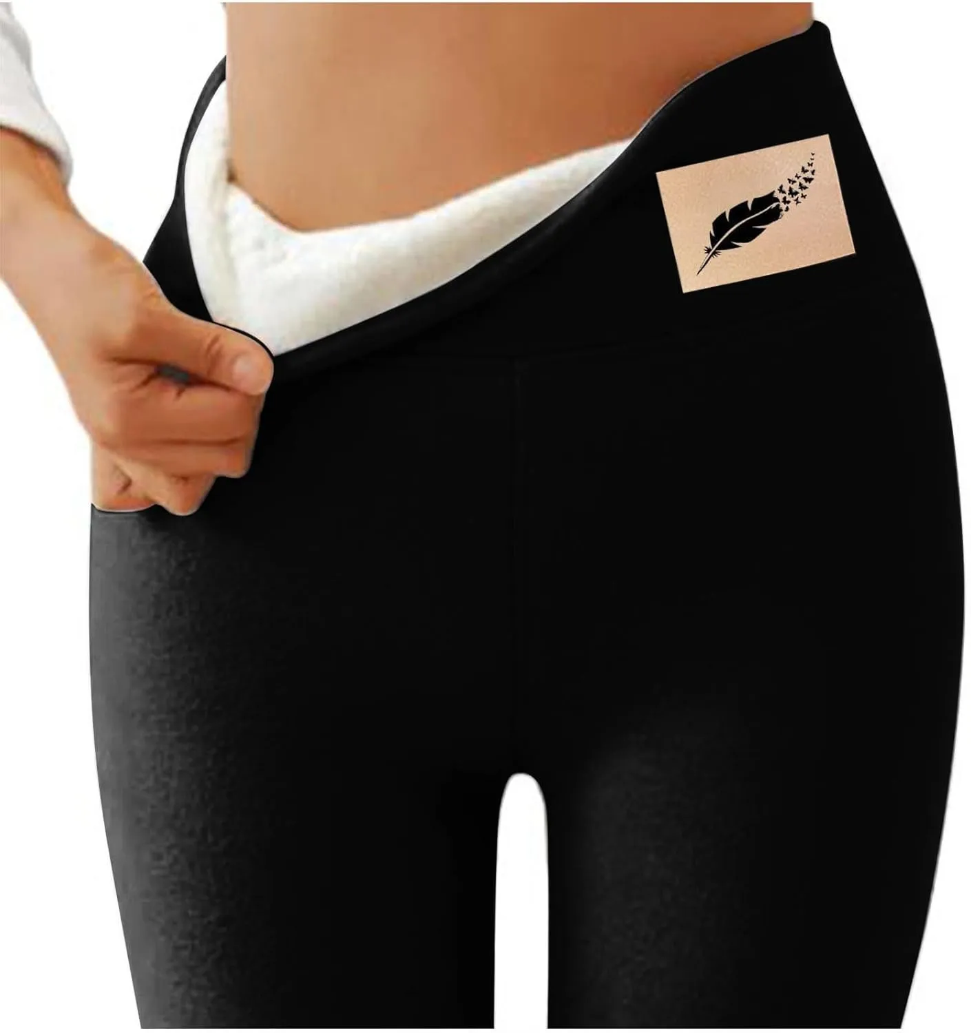 Thermal Fleece Lined Leggings Women Thickened Winter Warm High Waisted Tights Stretchy Yoga Pants for Cold Weather