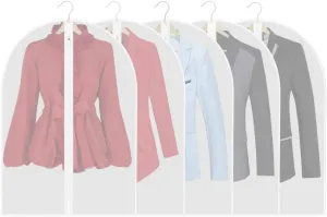 Thipoten Garment Bags, Set of 5 Lightweight 33 Inch Suit Bags with Full Stainless Steel Zipper, Garment Bags for Storage/Closet/Travel (Translucent, 24 x33 Inches)