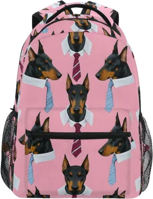 Tie German Shepherd Dogs Backpack 3rd 4th 5th Grade School Bookbag Travel Laptop Daypack Bag Purse for Boys Girls Teens