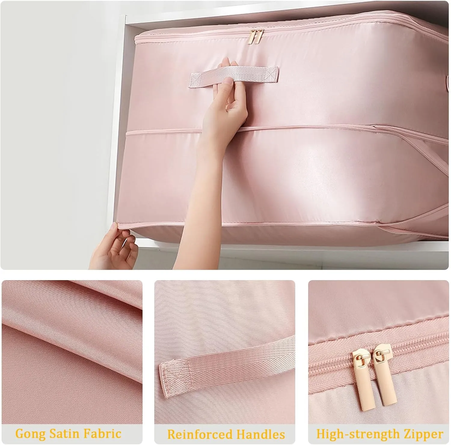 TIGARI Ultra Space Saving Self Compression Organizer, Compression Storage Bags for Bedding, Compression Packing Cubes for Comforters, Duvet, Blankets, Storage and Organization Moving Bags