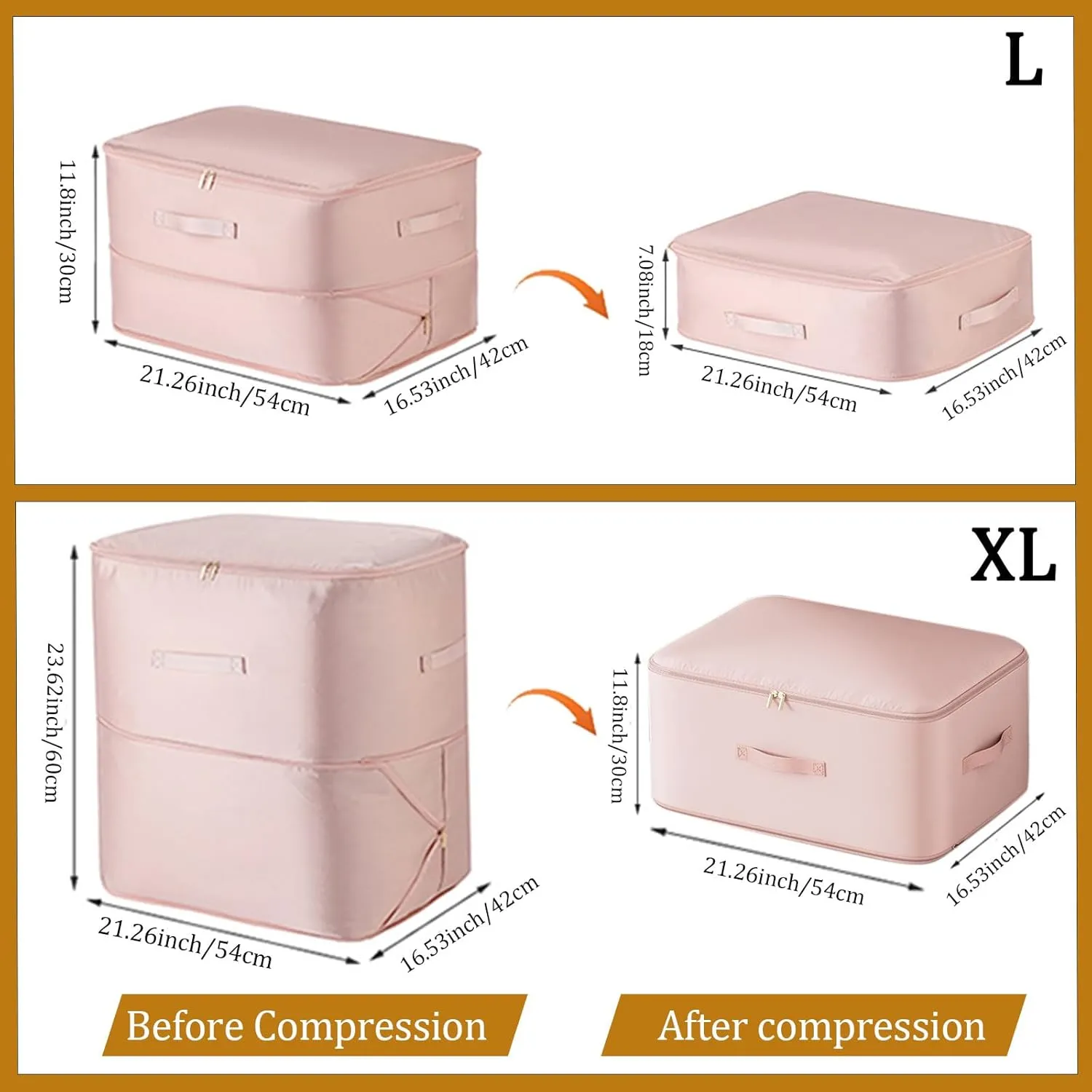 TIGARI Ultra Space Saving Self Compression Organizer, Compression Storage Bags for Bedding, Compression Packing Cubes for Comforters, Duvet, Blankets, Storage and Organization Moving Bags