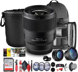 Tokina FiRIN 20mm f/2 FE AF Lens for Sony E-Mount | Full-Frame Wide-Angle | f/2 Aperture | Fast Autofocus (FRN-AF20FXSE)   Sling Backpack   Photo Software   Telephoto Lens   More