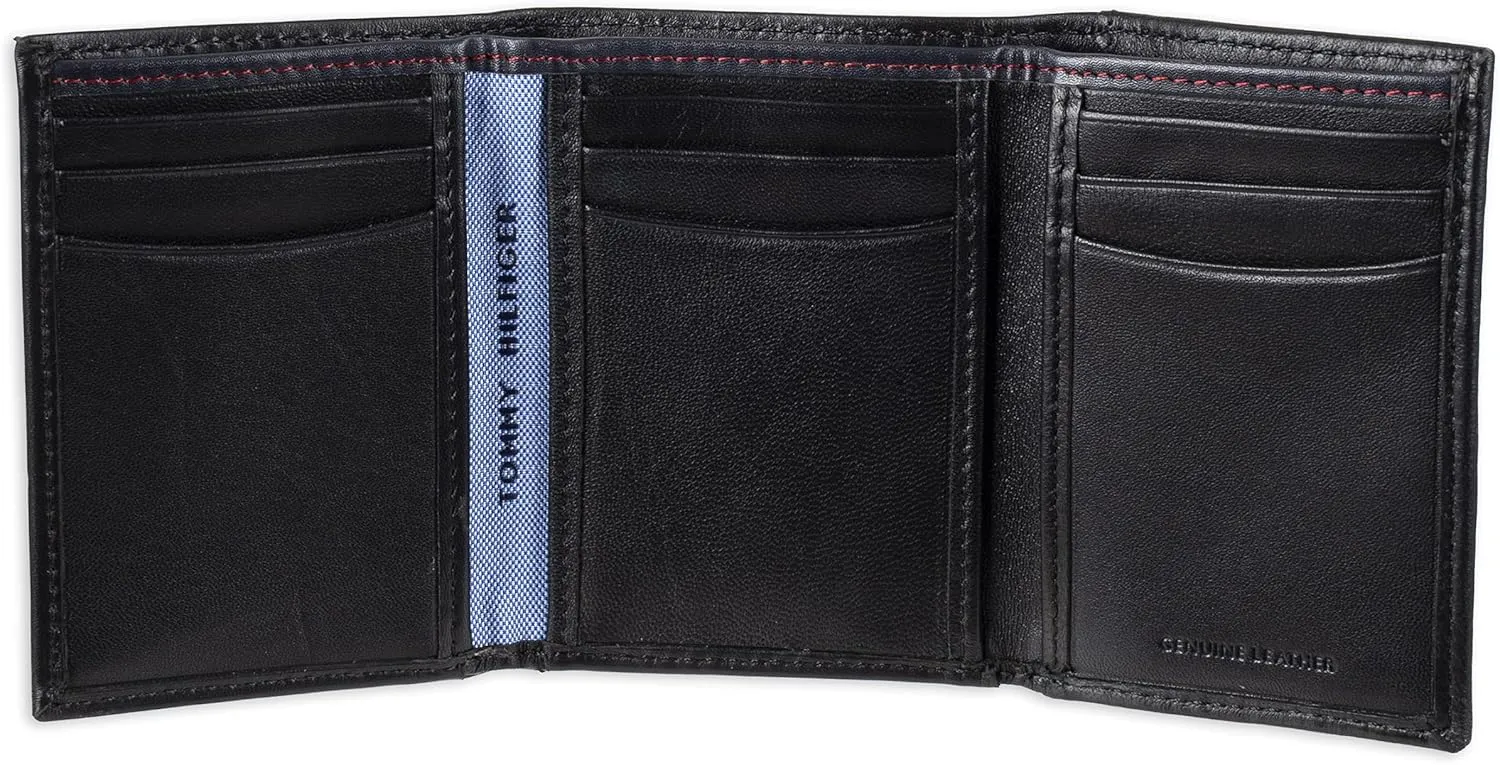 Tommy Hilfiger Men's Compact Trifold Wallet with ID Window and Multiple Card Slots