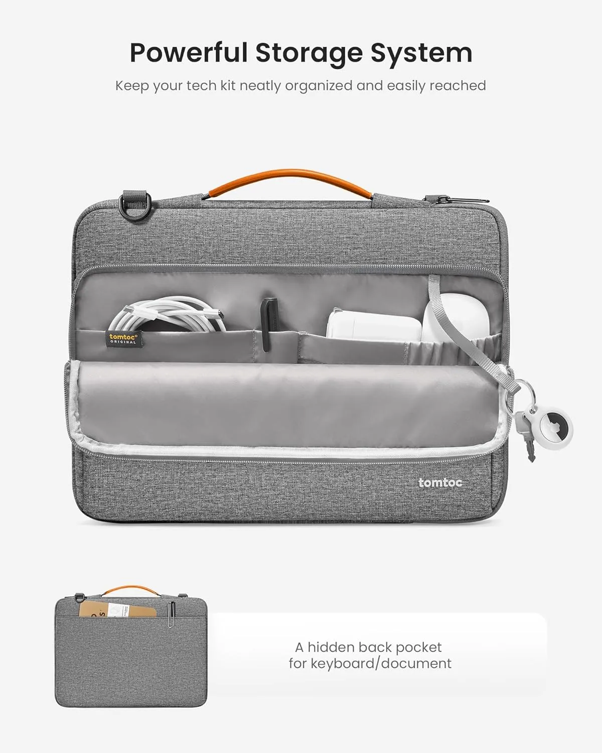 tomtoc 360 Protective Laptop Shoulder Bag for M4 MacBook Pro 16-inch M3/M2/M1 Pro/Max 2024-2019, The NEW RAZER BLADE 15/16, Dell Inspiron 16 Laptop, Water-Resistant Accessory Case