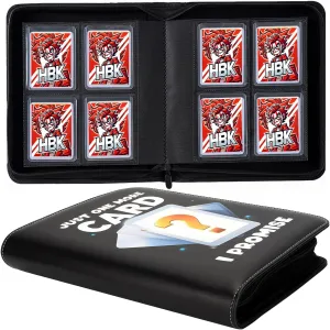 Top Loader Binder 4 Pocket, PU Leather 2x2 Toploader Binder for Toploaders Storage, Side-Loading Great Gift for Trading Cards Collector - Holds 128 Top Loaders (Black)