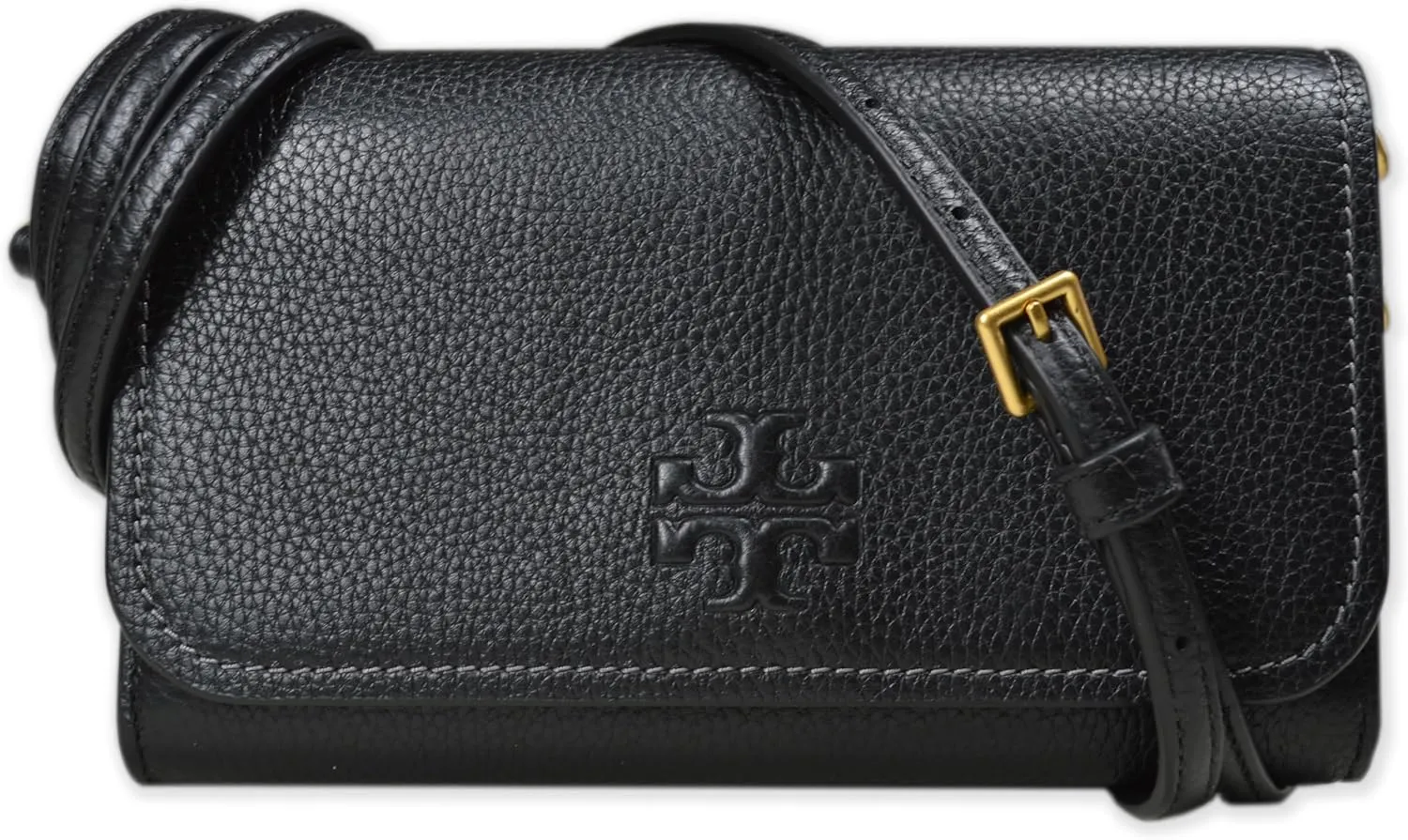 Tory Burch Womens 146467 Thea Pebbled Leather With Gold-tone Hardware Crossbody Bag With Flat Wallet
