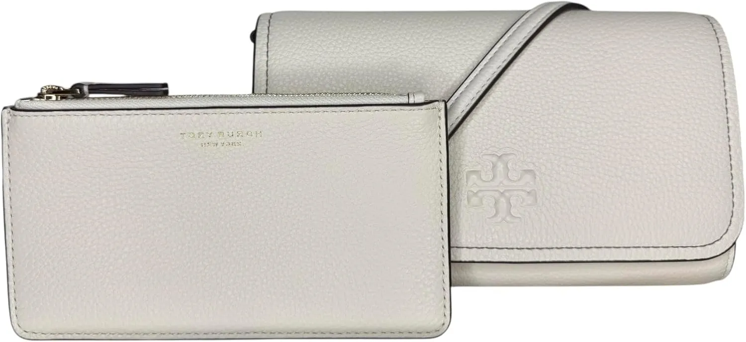 Tory Burch Womens 146467 Thea Pebbled Leather With Gold-tone Hardware Crossbody Bag With Flat Wallet