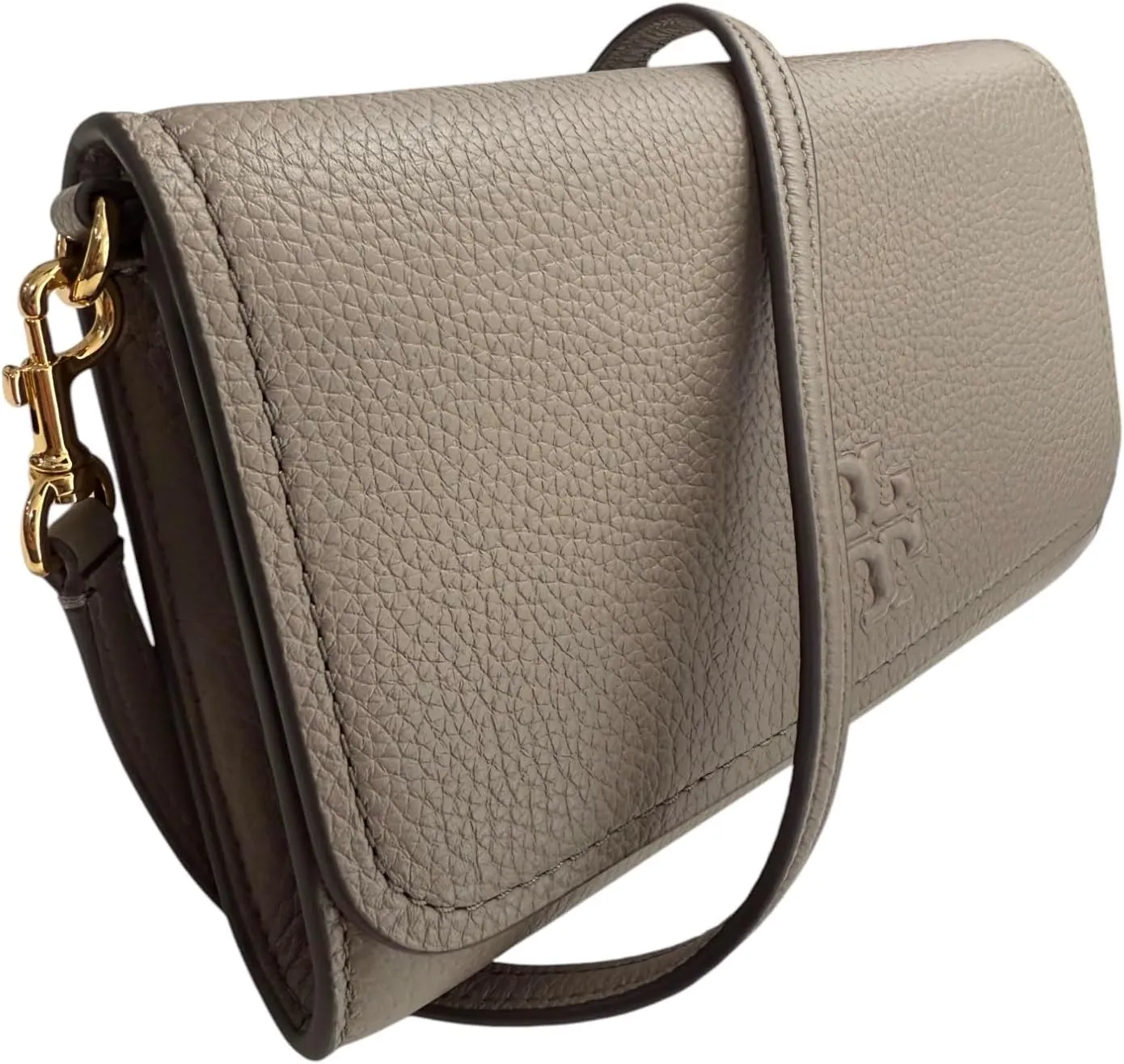 Tory Burch Womens 146467 Thea Pebbled Leather With Gold-tone Hardware Crossbody Bag With Flat Wallet