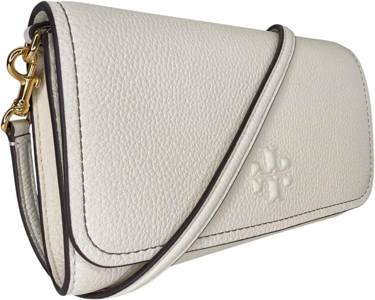 Tory Burch Womens 146467 Thea Pebbled Leather With Gold-tone Hardware Crossbody Bag With Flat Wallet