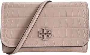 Tory Burch Women's Thea Embossed Flat Wallet Crossbody Bag With Flat Wallet (Clay Pink)