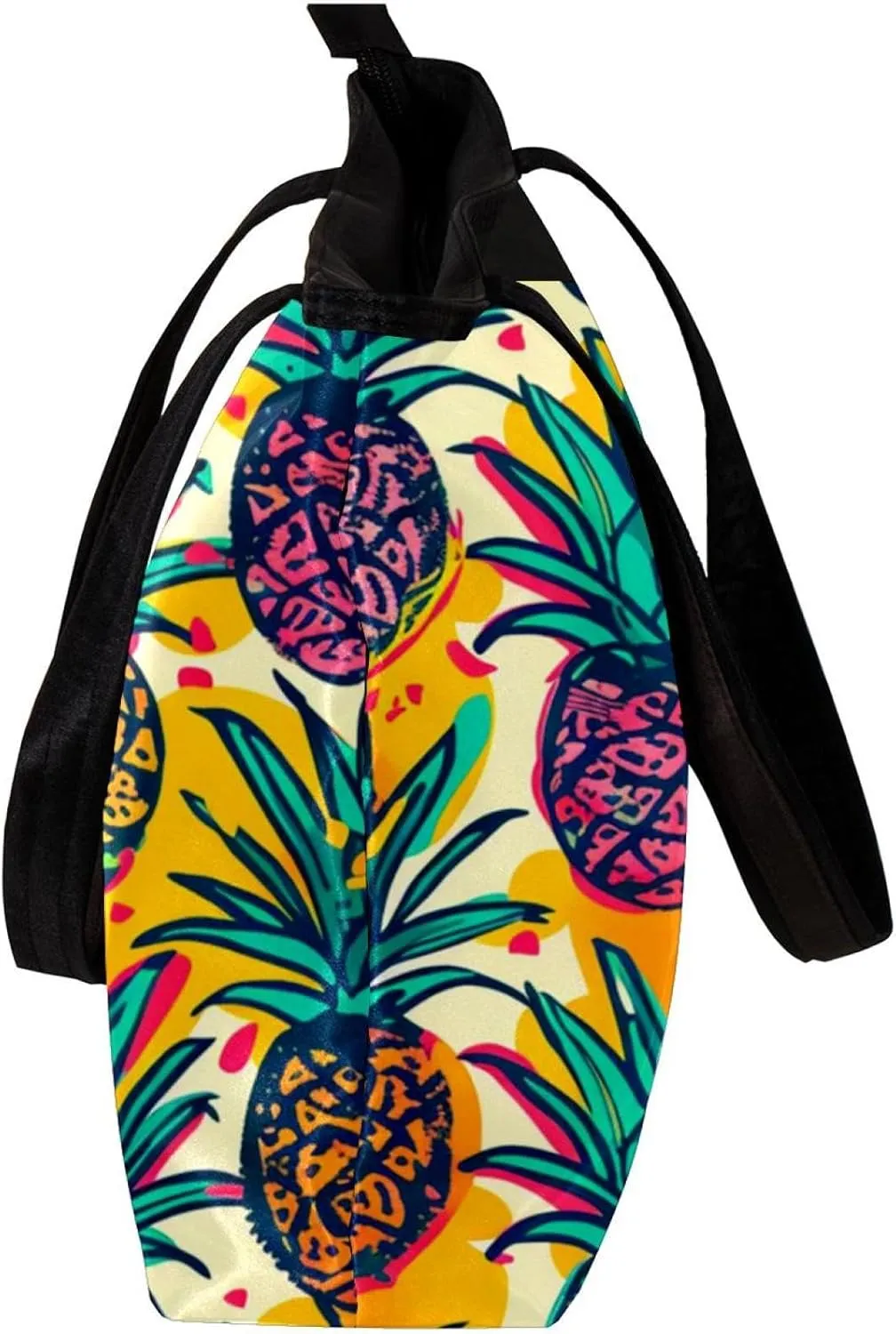 Tote Bag for Women, Large Tote Bag, Tote Bag with Zipper, Tropical Pineapple Plam Leaves, Womens Tote Bags for Work