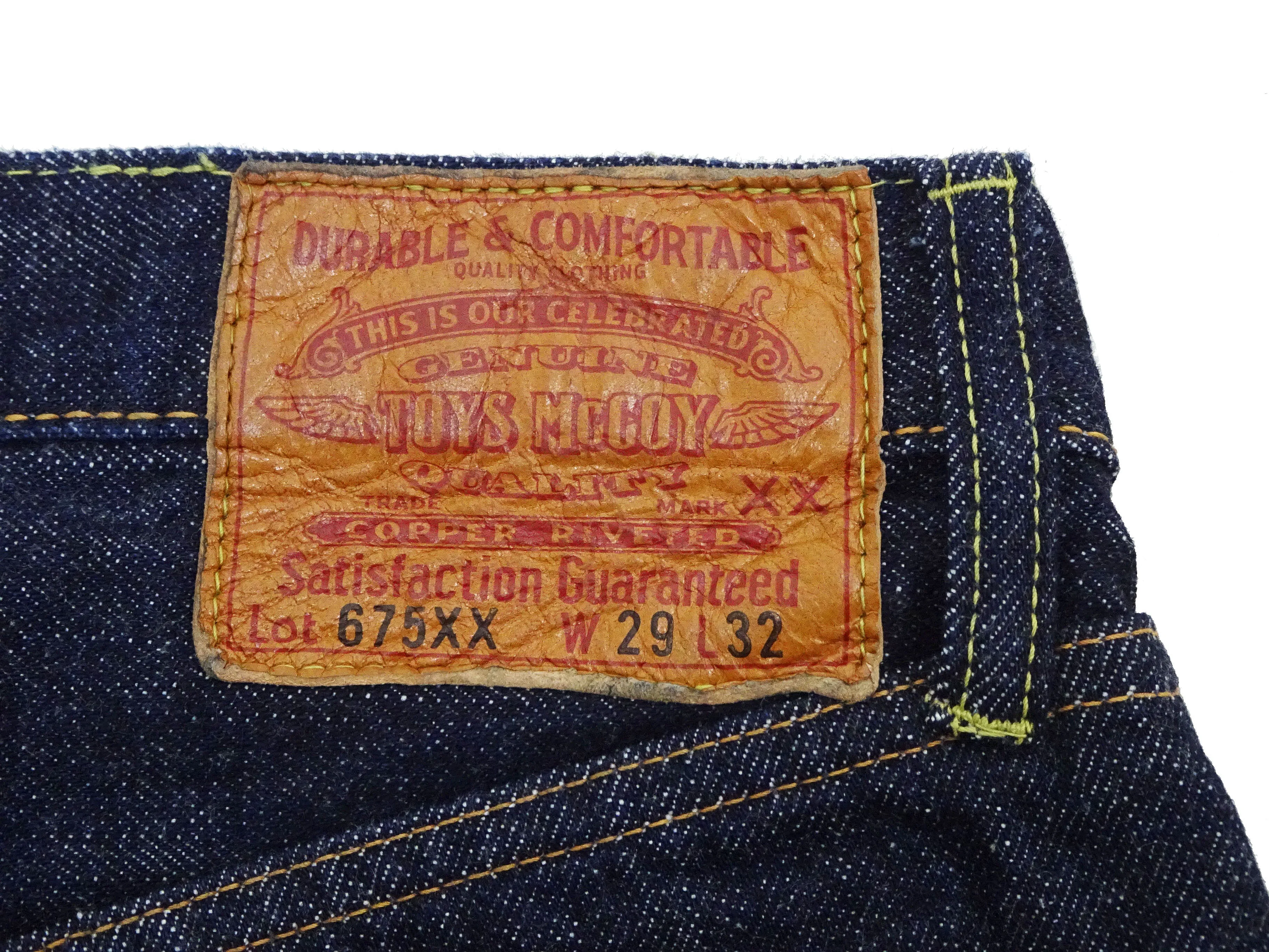 TOYS McCOY Jeans TMP2304 Men's Classic Relaxed Straight Fit One-Washed 13.5 oz. Deep Indigo Denim Pants Lot 675XX