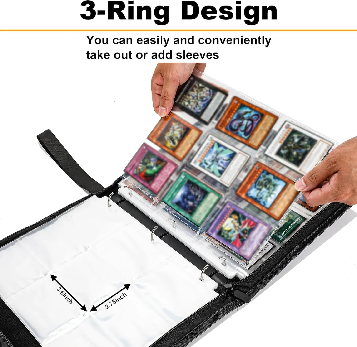 Trading Binder Compatible with Lorcana Cards 990 Pockets Collectible Card Holder for MTG other TCG Trading Cards with 55 Sleeves (LOR-Meri)
