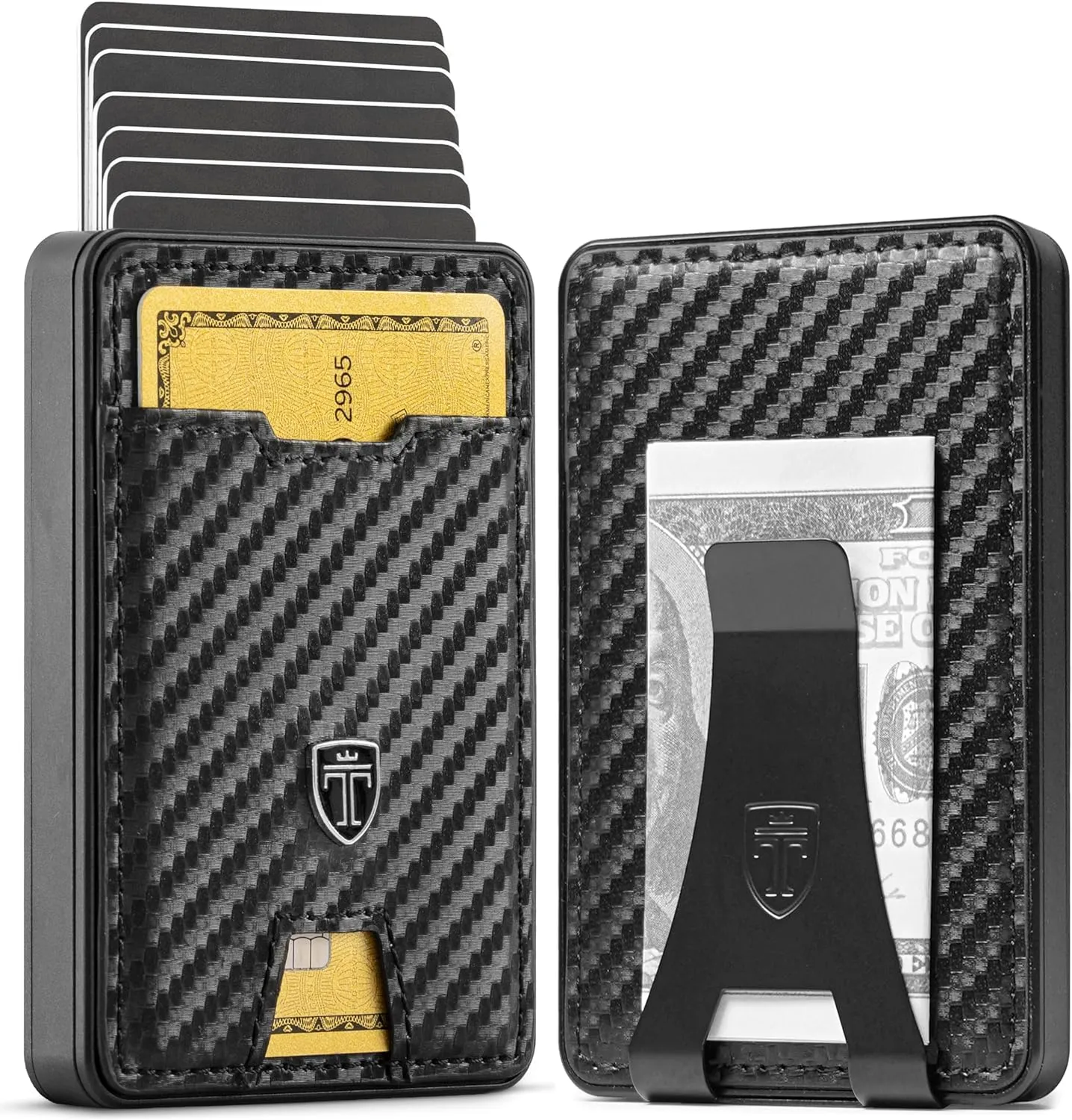TRAVANDO Swype Slim Wallet for Men Metal RFID Blocking Mens Wallet Card Case