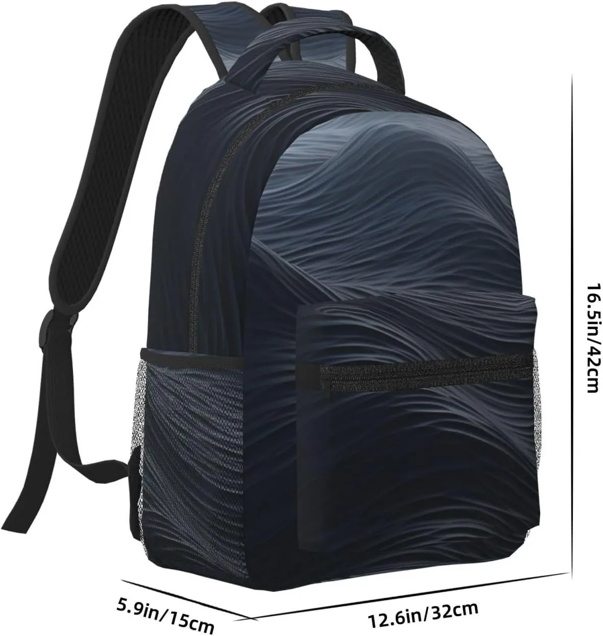 Travel Backpack for Women Carry on Backpack Deep black waves Lightweight Laptop Backpack for Men