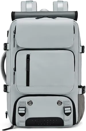 Travel Backpack for Women Men Carry On Backpack fits 16” Laptop Waterproof Convertible Backpack with Shoe Compartment (Grey)