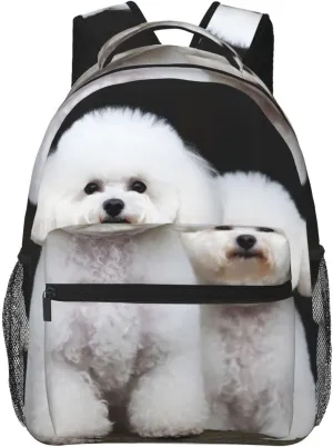 Travel Backpack for Women Men Casual Carry On Back Pack Bichon Frise 15.6inch Laptop Backpack