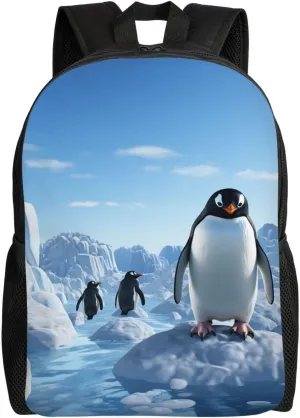 Travel Backpack Penguin Antarctica Ice Carry on Backpack Lightweight Business 16inches Laptop Backpack for Men Women