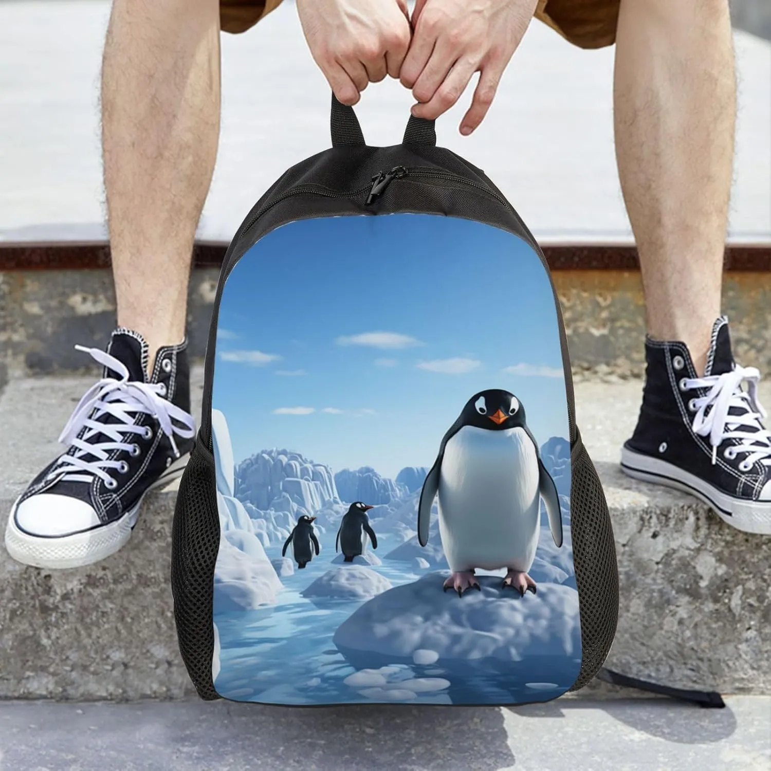 Travel Backpack Penguin Antarctica Ice Carry on Backpack Lightweight Business 16inches Laptop Backpack for Men Women
