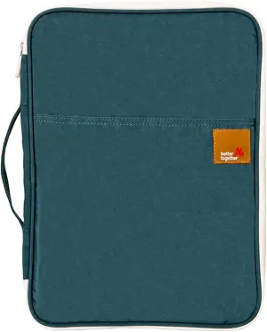 Travel Document Organizer A4 Document Holder Zipper Portfolio Organizer Portable Folder Pouch for Office Business, Dark Green