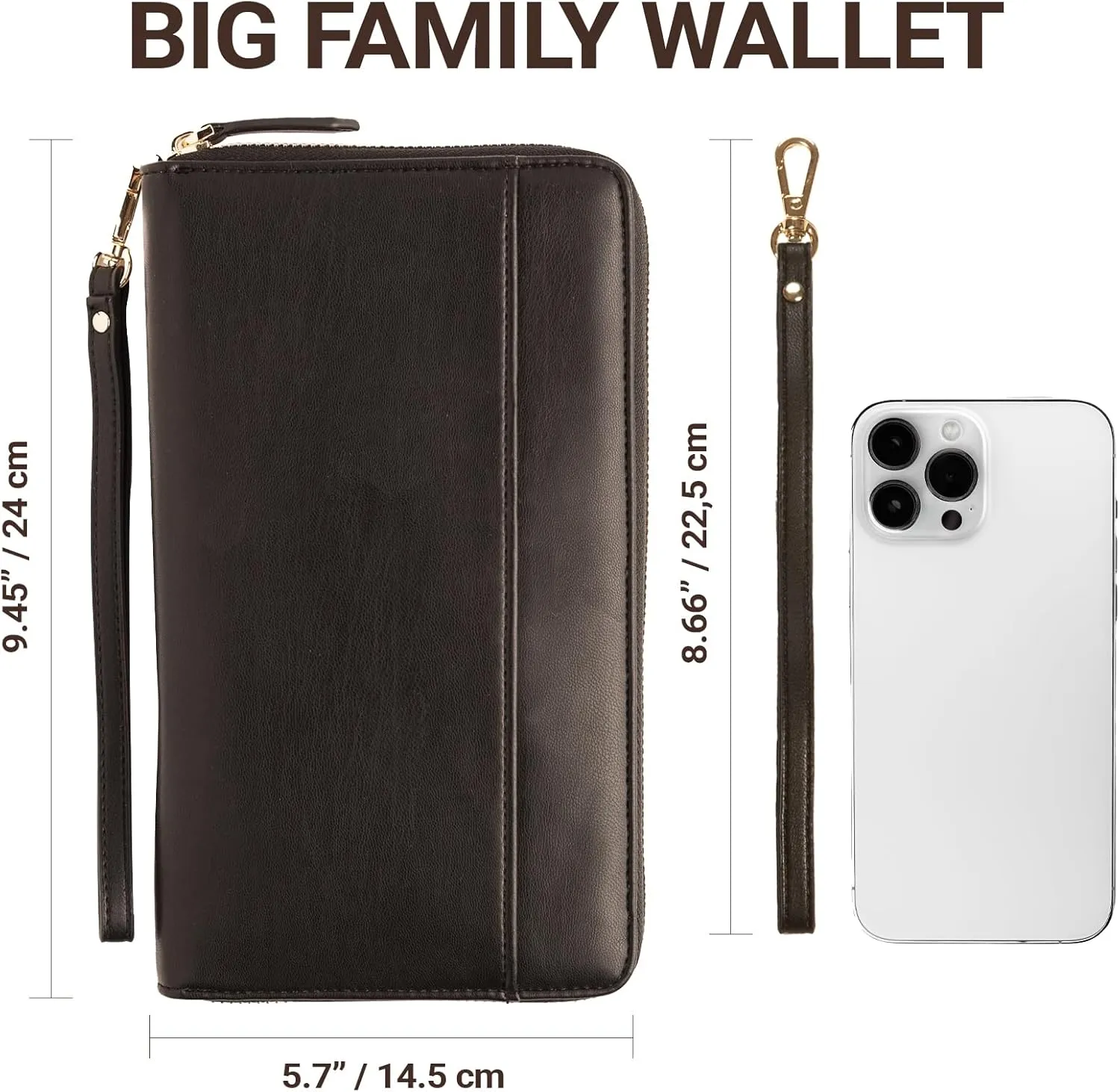 Travel Document Organizer - RFID Passport Wallet Case Family Holder Id Wristlet