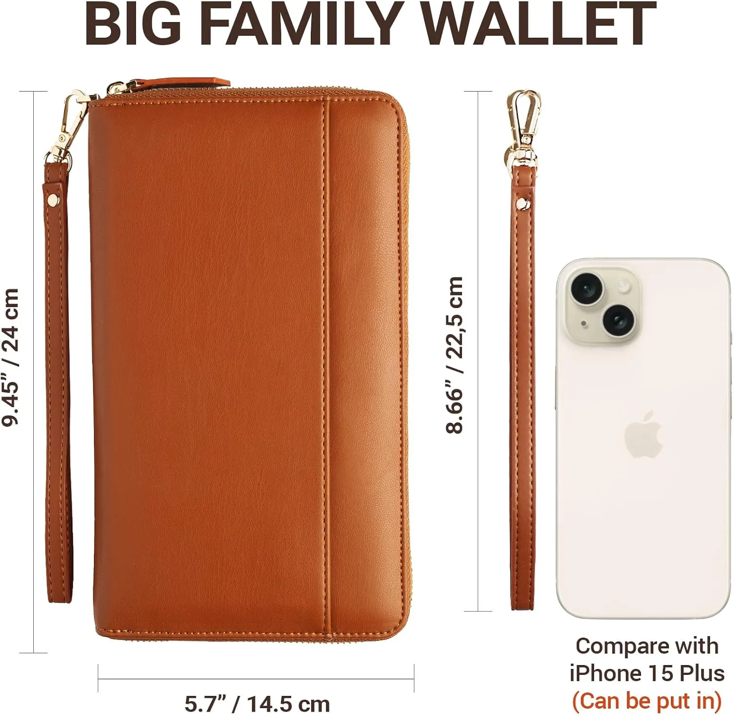 Travel Document Organizer - RFID Passport Wallet Case Family Holder Id Wristlet