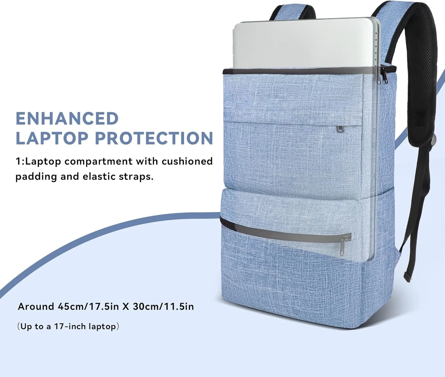 Travel Laptop Backpack, Business Backpack,Work Backpack Airline Approved for Men & Women 40L Water Resistant Laptop Bag Fits 17&14 Inch Laptop for Commuter Lightweight Work Bag Business Travel (blue)