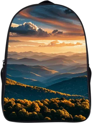 Travel Laptop Backpack for Men Women Spectacular Mountain Ranges Backpack Computer Bag Carry on Daypack for Picnic