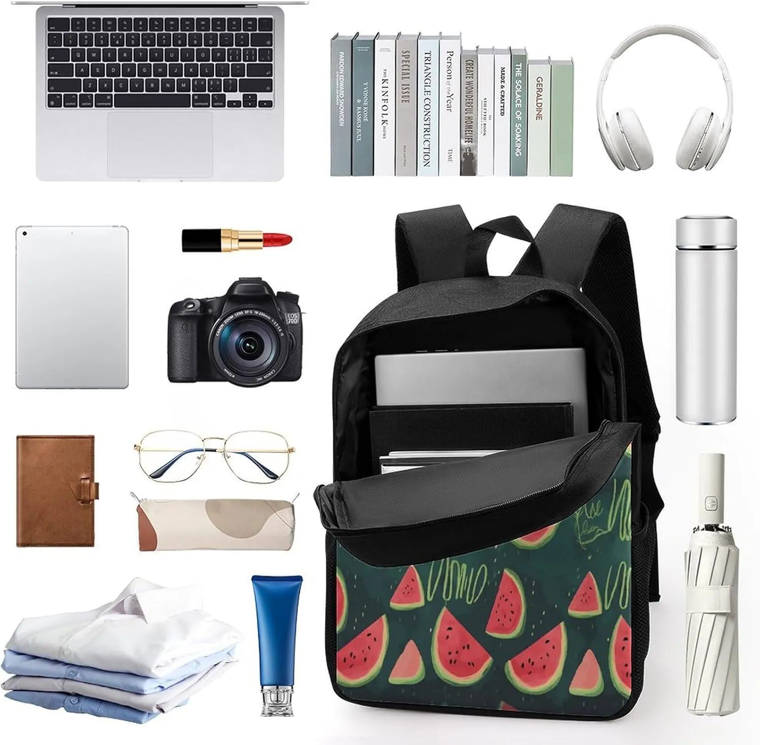 Travel Laptop Backpack Slim Durable Lightweight Back Pack Cute in A Melon Small Backpack For Women Men