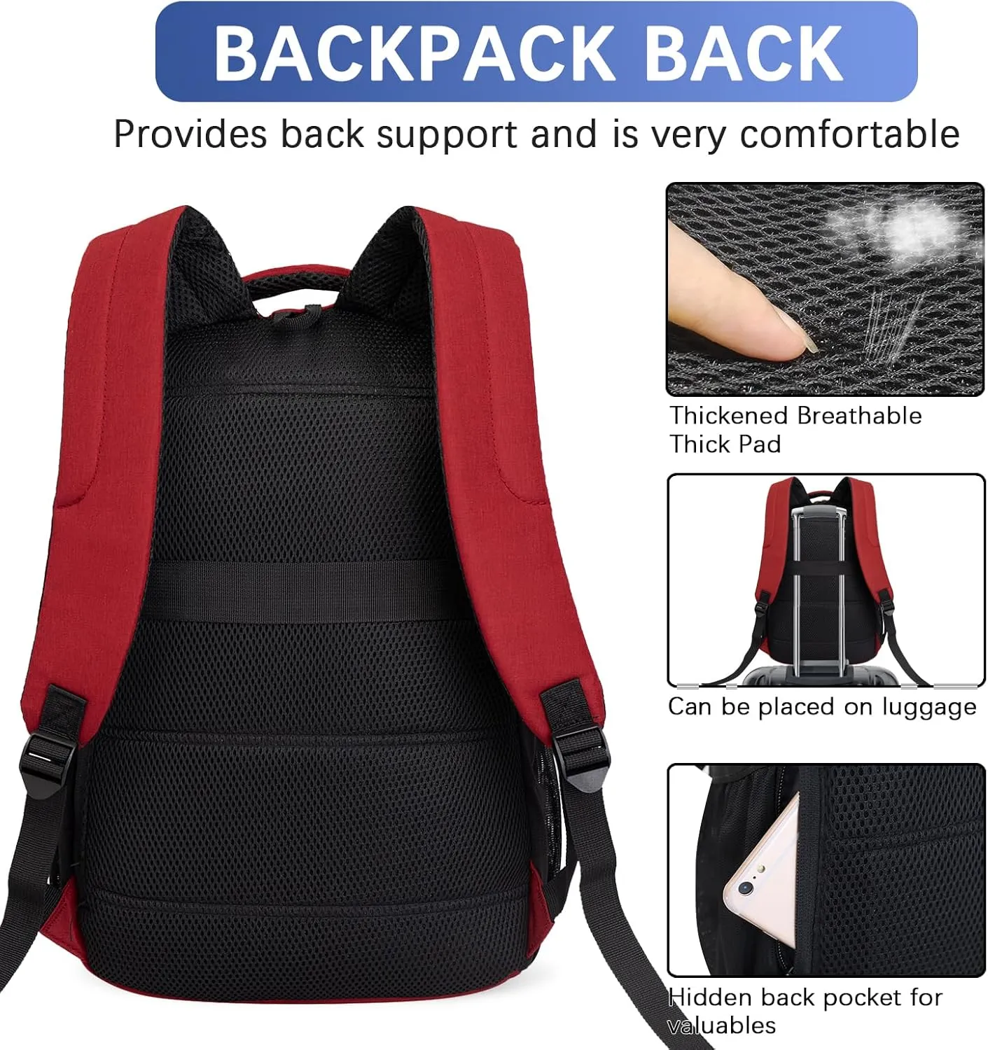 Travel Laptop Backpack,15.6 Inch Business Laptop backpack for Men Women with USB Charging Port,Water-Resistant Laptopack Weekender Daypack for Work College Computer