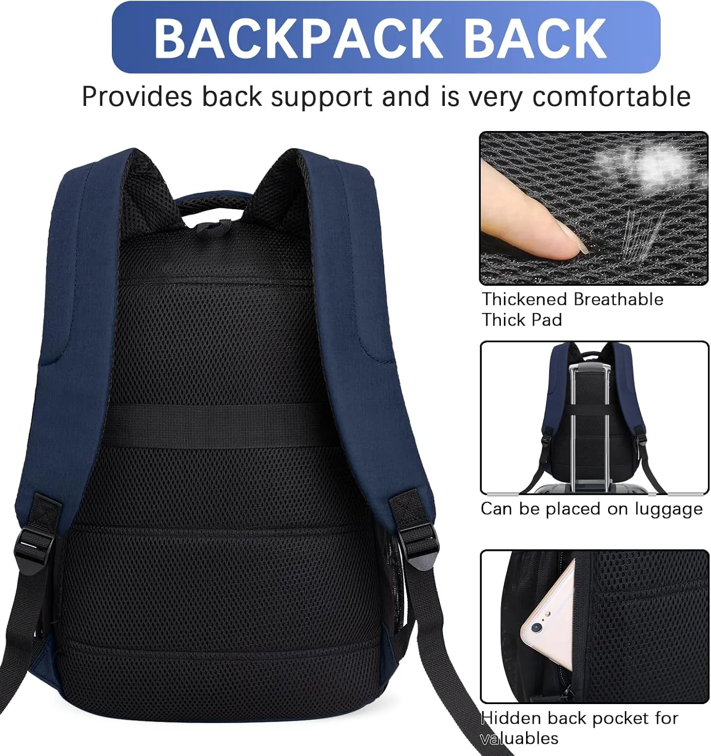 Travel Laptop Backpack,15.6 Inch Business Laptop backpack for Men Women with USB Charging Port,Water-Resistant Laptopack Weekender Daypack for Work College Computer