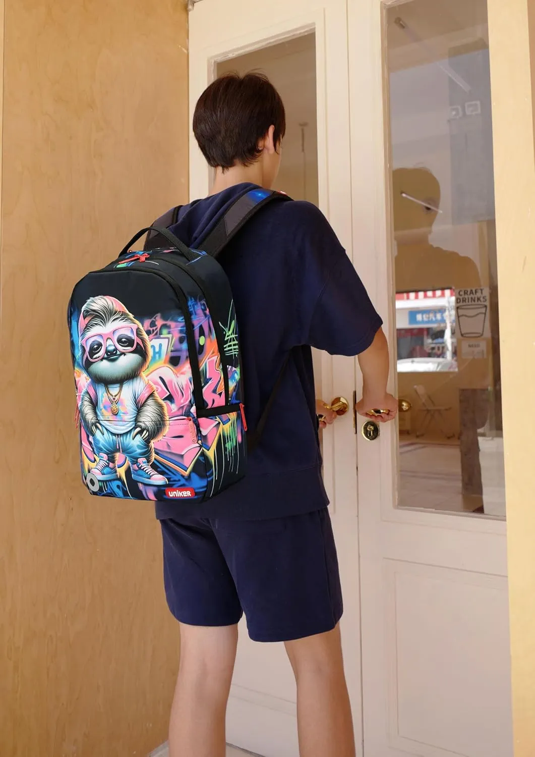 Travel Laptop Backpack,Graffiti Backpack for Work,Designer Laptop Backpack for 15.6 Inch,Water Resistant Bag (Urban Coolsloth)